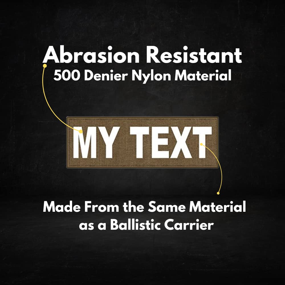 Custom Hook & Loop Patches, Tactical ID Police Patch for Vest, Sheriff, Security, Molle, Military, Backpack, Duty Bag, K9 Dog Harness, Morale (6 x 2, Tan)