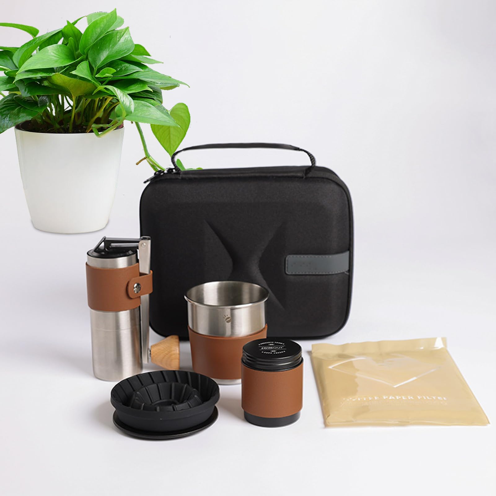 Manuelle Kaffeebohnenmühle - Filterkaffeemaschine - Multifunktionale Kaffeemühle Mit Tragbarem Kaffeezubehör-Set Für Reisen, Wandern, Und Zuhause