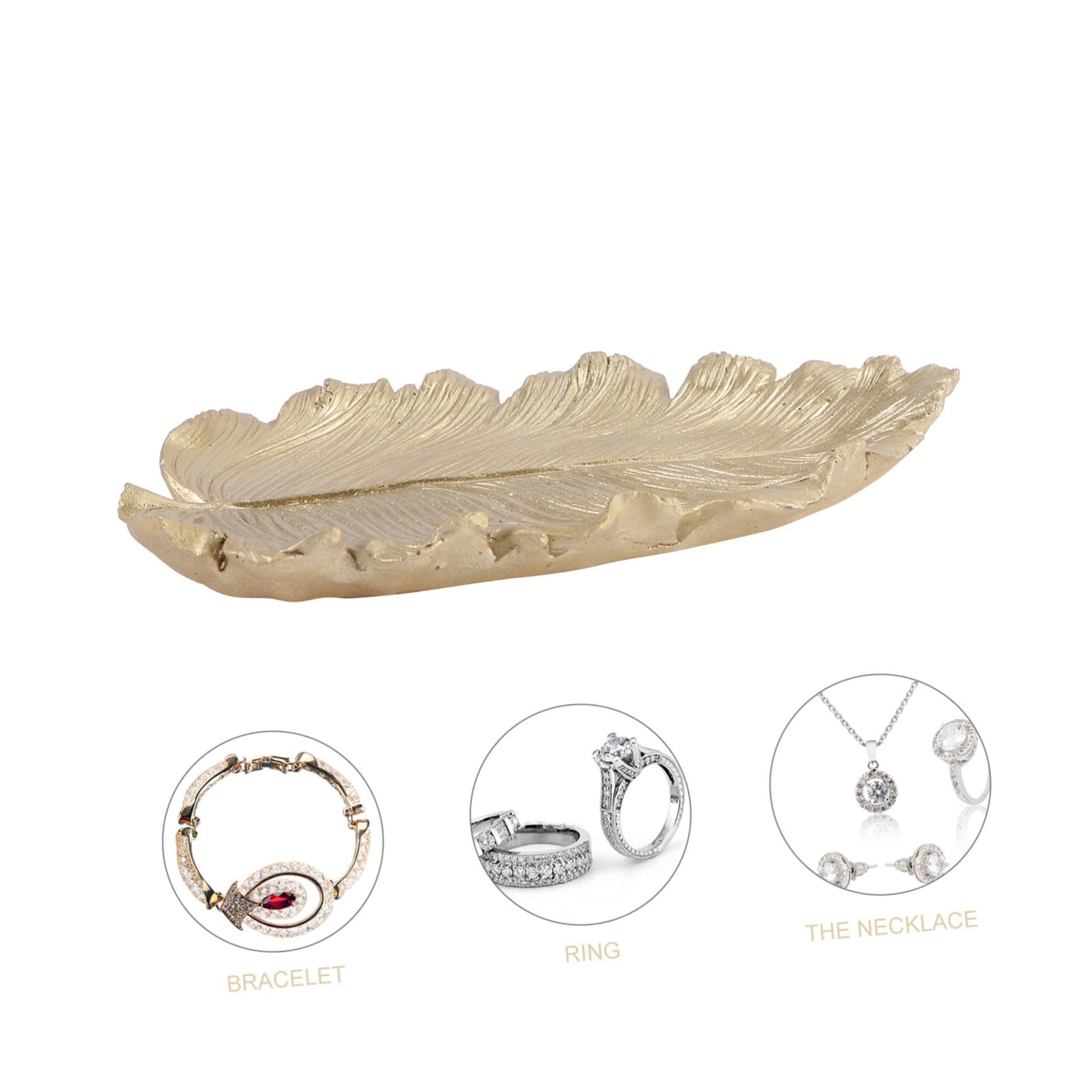 Vassoio Porta Gioielli Mini Vassoio Oro a Forma Di Foglia Espositore Anelli Organizer Gioielli Per Casa E Decorazioni Eventi Special