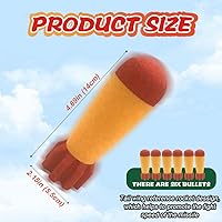 Vista 3 de Gantan Toy Rocket Barrel Launcher-Fires Foam Rockets Includes 6 Rockets Compatible with RL Blaster- Shooting Game Toy Air Power Blaster Toy Gun for