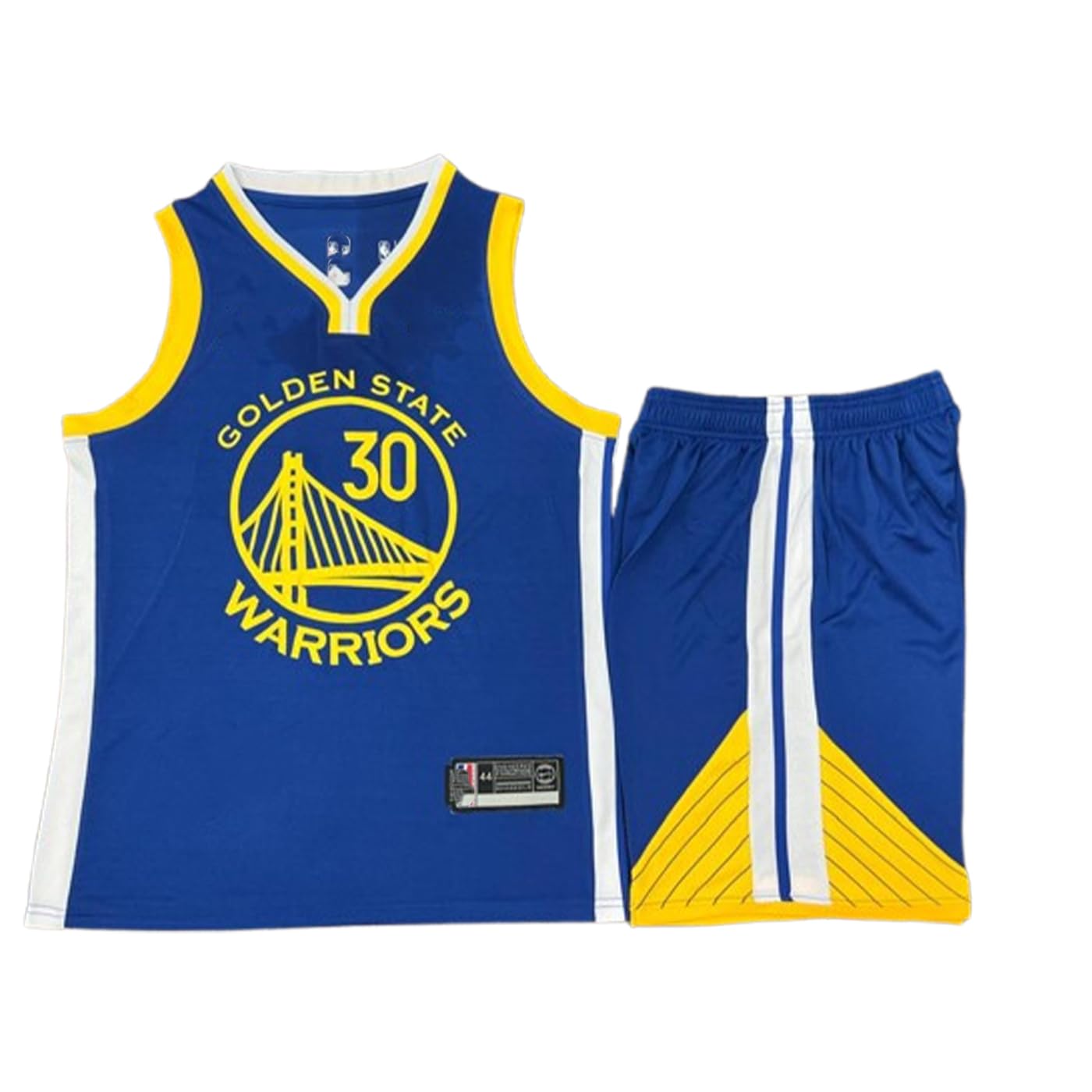 AASHRAY N*B*A Golden State Warriors Basketball Jersey and Shorts Set, Sleeveless DryFit Swingman Uniform, Tagless Collar-image-24