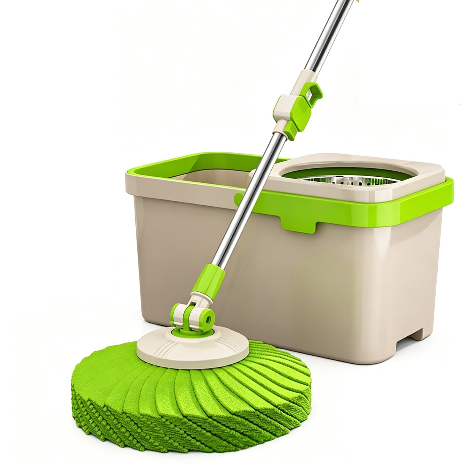 IUYIXWFP Mop and Buckets Sets, 360° Rotating Spin Mop Bucket with Foot Pedal, Long Handled Floor Mops Bucket Set for Cleaning Laminate, Hardwood,B