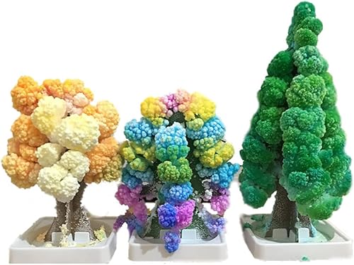 Mini árbol de Navidad 3 en 1 de crecimiento mágico, árbol de papel, colorido kit de cultivo de cristal/adornos de decoración, juguete novedoso para