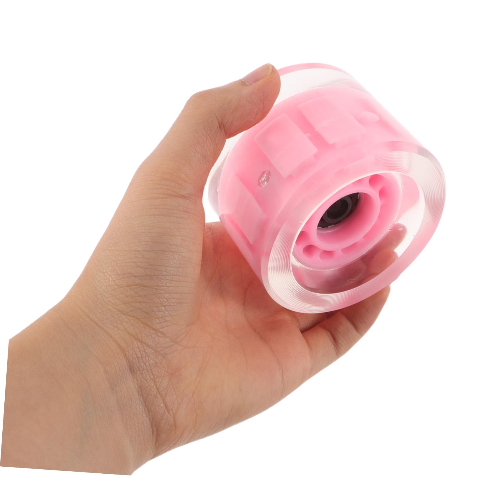 SUPVOX 4 Piezas Ruedas Longboard con Luz LED Parpadeante Ruedas de Repuesto para Skateboard PU Duraderas con Agarre Mejorado para Cruising y Skate Calles Color Rosa