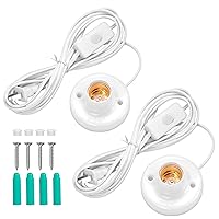 Vista 8 de 1 enchufe de luz de 9.84 pies con cable E26/E27 con interruptor de encendido/apagado, extensión de cable de luz colgante, para iluminación