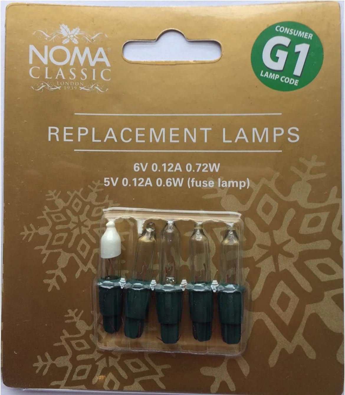 6V Clear Replacement Lamps for Noma Classic Range (Pack of 5)