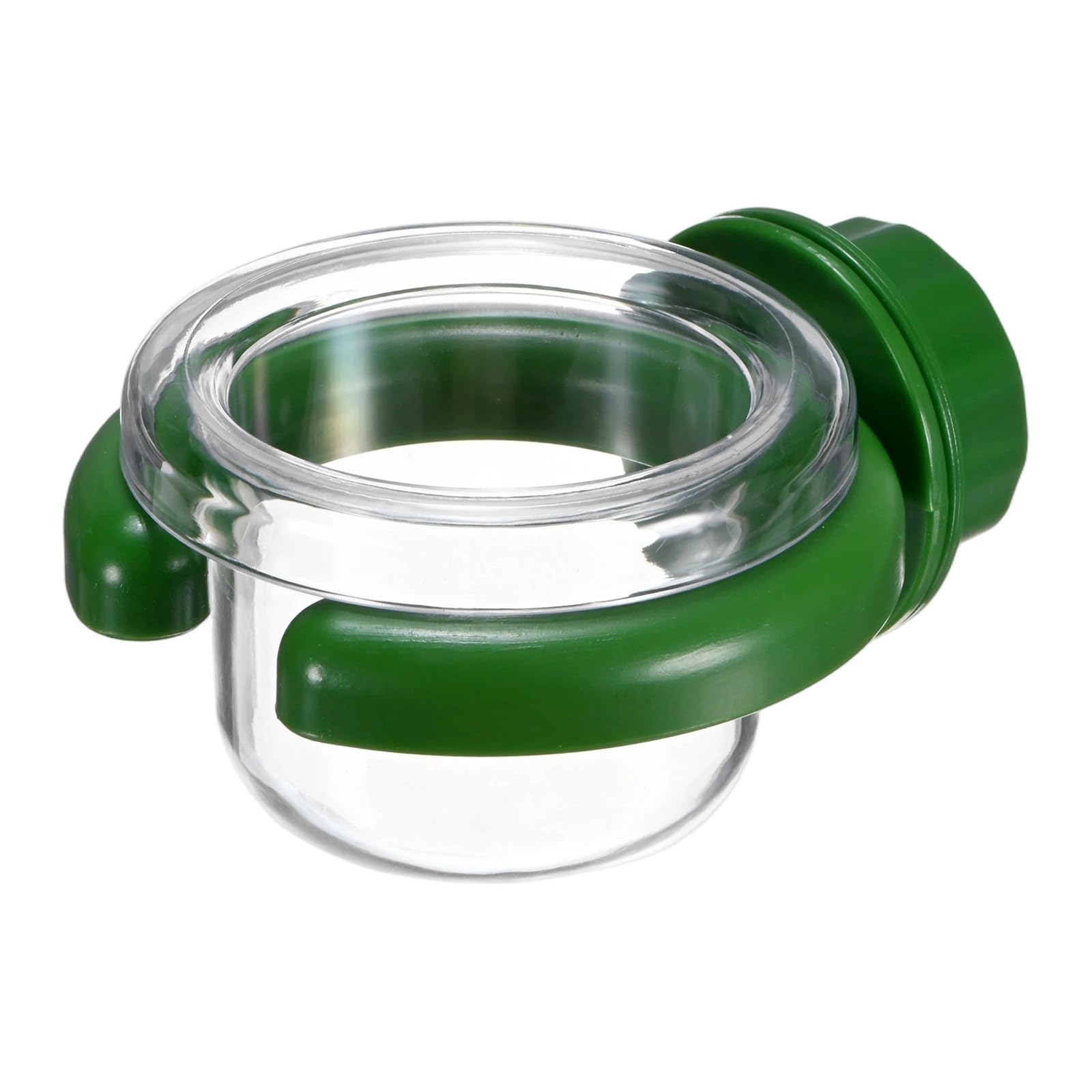 M METERXITY 1-Pack Bird Cage Feeder Portable with Clamp Clear Green