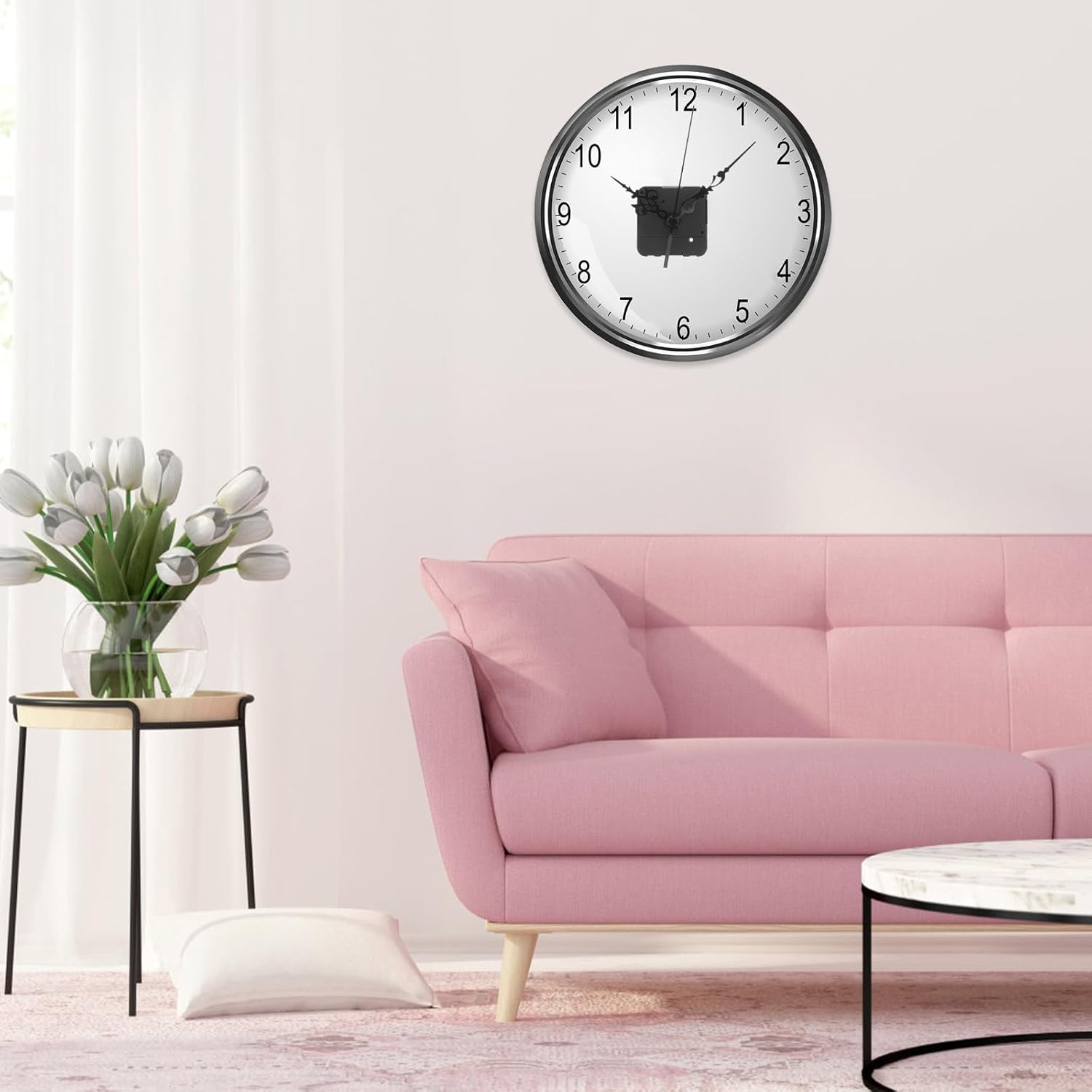 CLISPEED Battery Operated Clock Mechanism Reverse Hands Hours, Seconds Silent Replacement Kit Compatible DIY Wall Clock, Accurate Operation for Home and Office