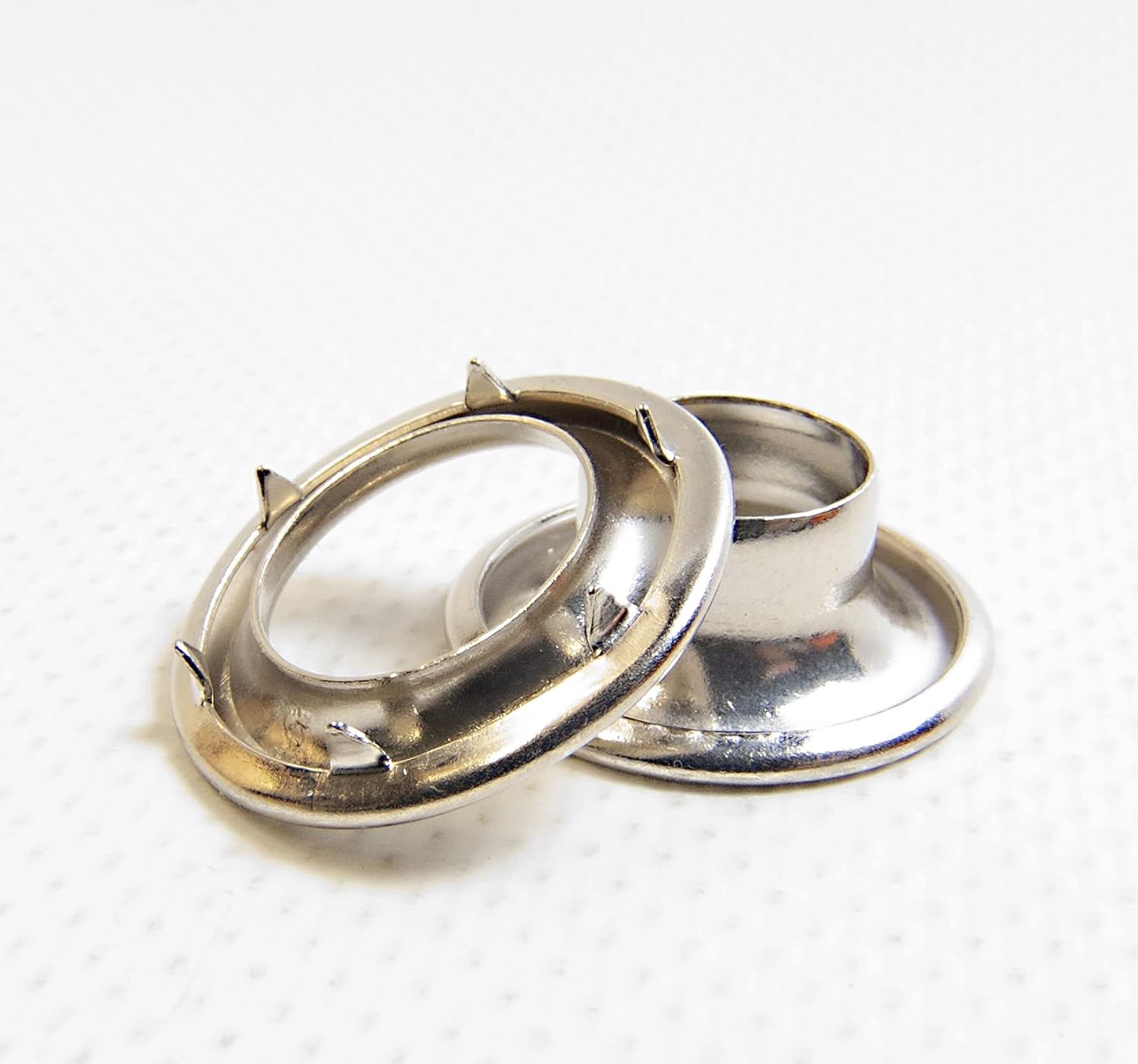 N.W. Tarp & Canvas Grommets, No. 2 Nickel Plated Brass, Heavy Duty Rolled Rim Spur, 7/16 in Inch Hole, 12 Pc. Set