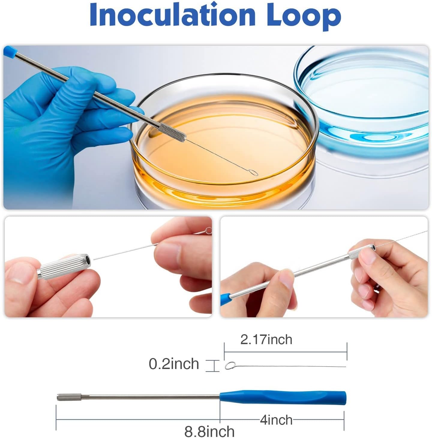 Kopinma 60 mm Glass Dishes Autoclavable Dishes Reusable Dishes 10 Pcs Autoclavable Lab Plates with A Inoculation Loop : Industrial & Scientific