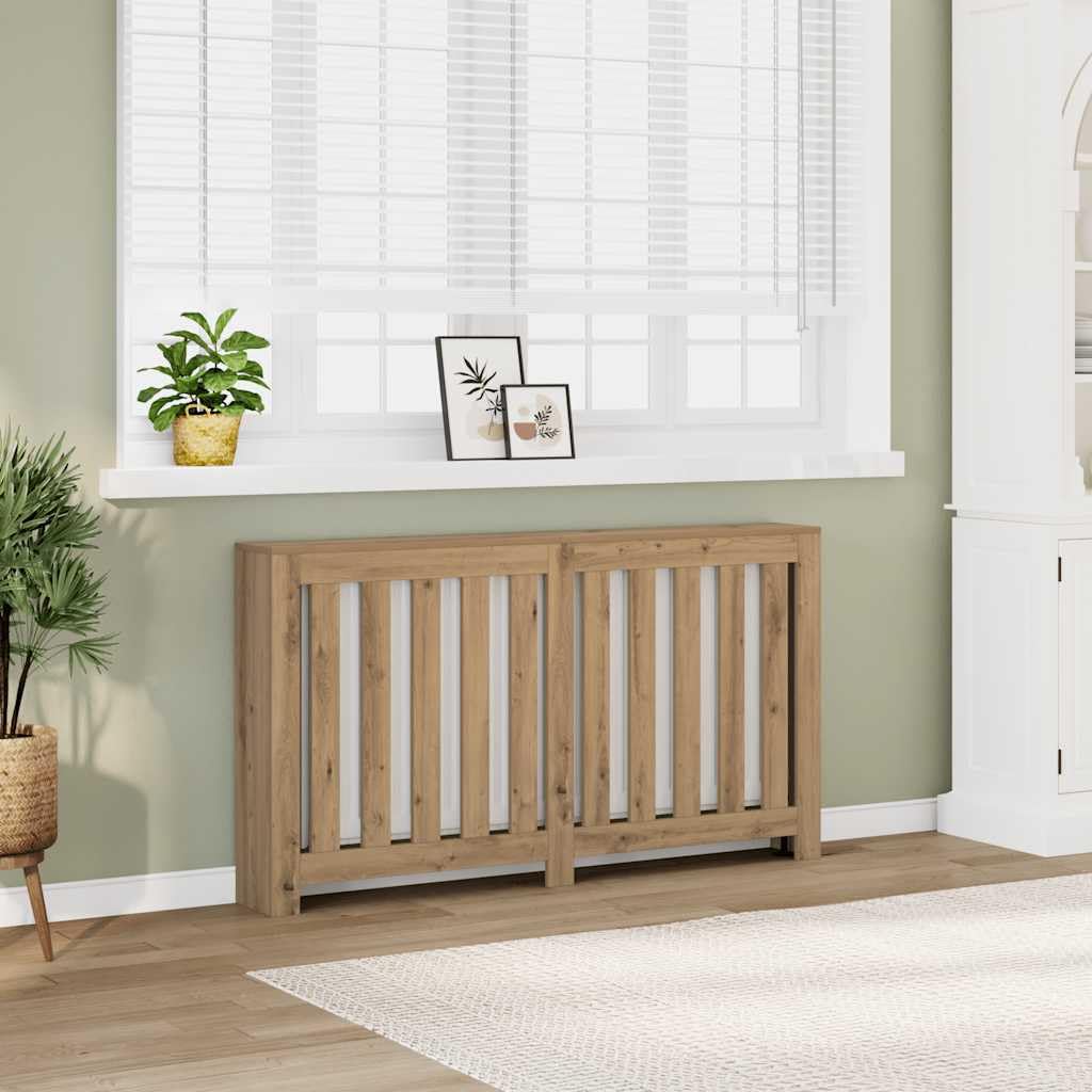 vidaXL Heizkörperverkleidung, Heizungsverkleidung Modernes Latten-Design, Heizkörperabdeckung für Wohnzimmer, Heizungsabdeckung, Artisan-Eiche 149x20x82cm Holzwerkstoff