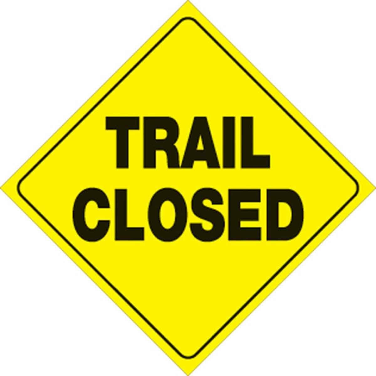 VOSS SIGNS Yellow Plastic Reflective Sign 12" - Trail Closed - 416 TC YR
