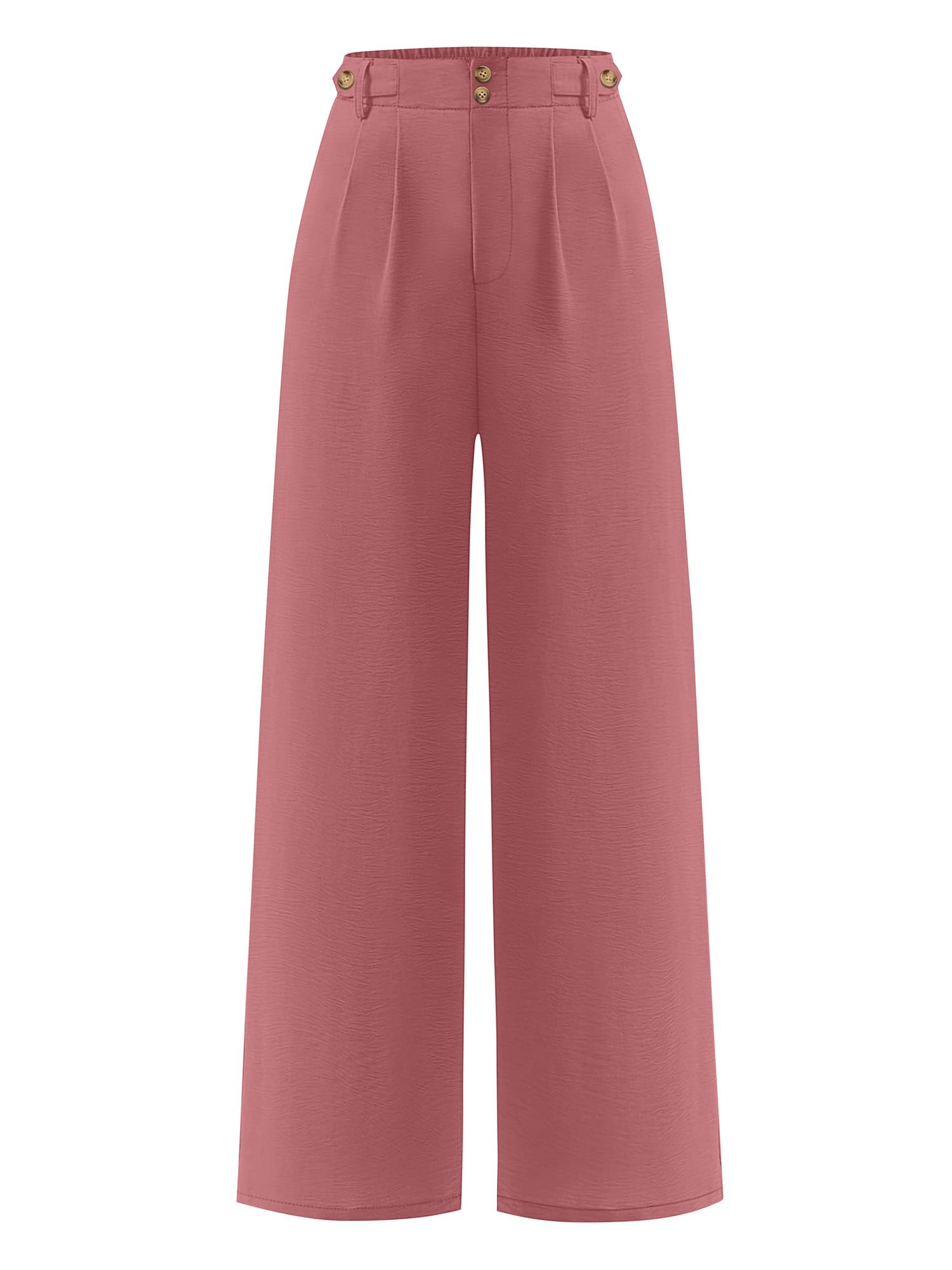 ANRABESS Womens Wide Leg High Waisted Pants 2026 Summer Button Pleated Work Dress Pants Trousers Business Casual Outfits