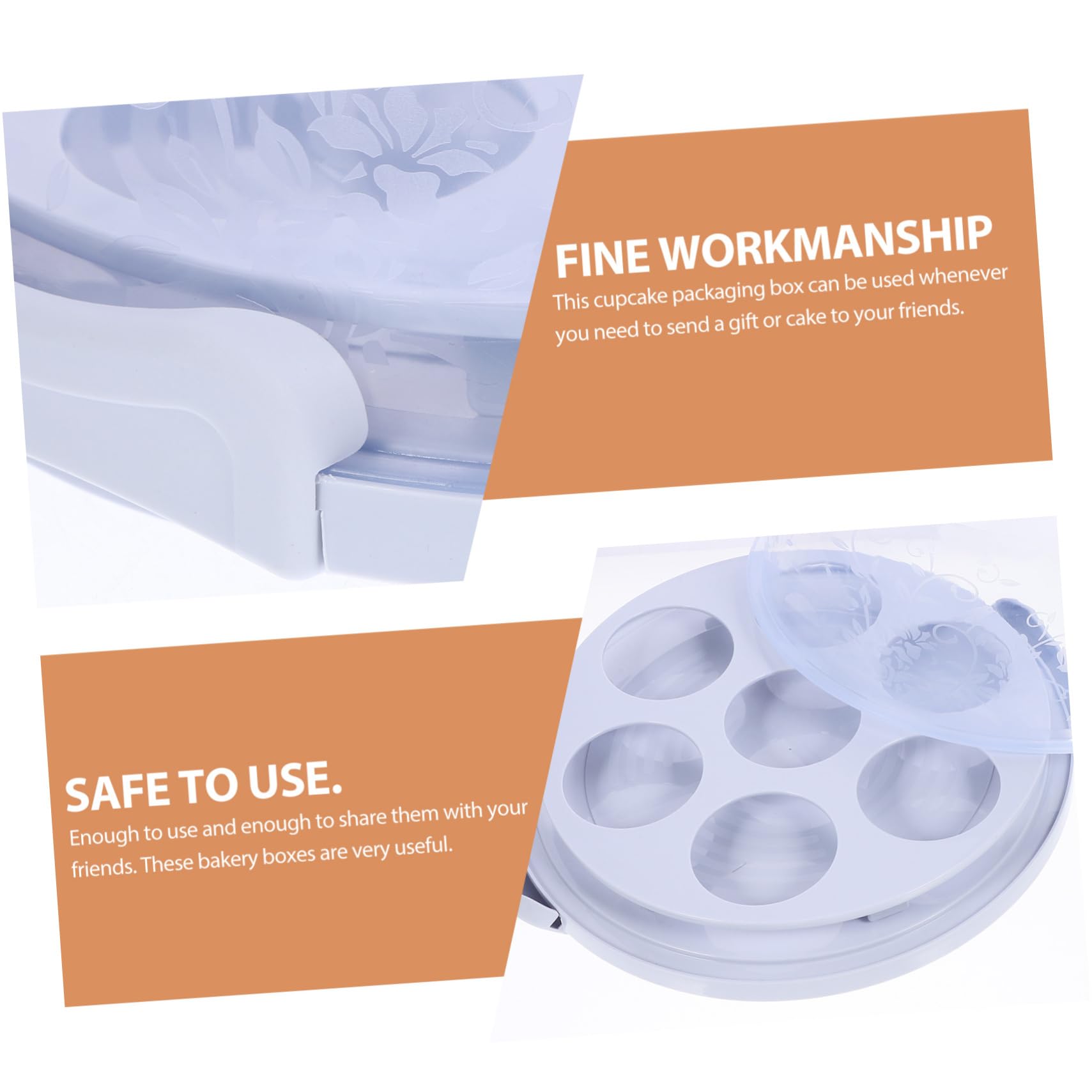 Unomor Portable Cake Carrier Storage Box Cupcake Holder for Cupcakes Desserts Muffins Snacks Convenient Design for Food Preservation and Easy Transportation