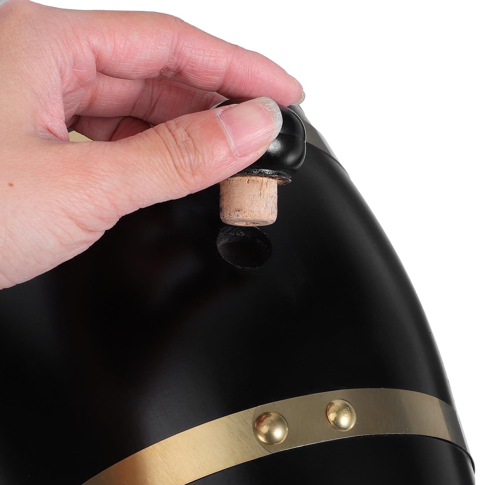 Barril de Madera para Whisky de 1 Litro con Boquilla y Soporte Negro