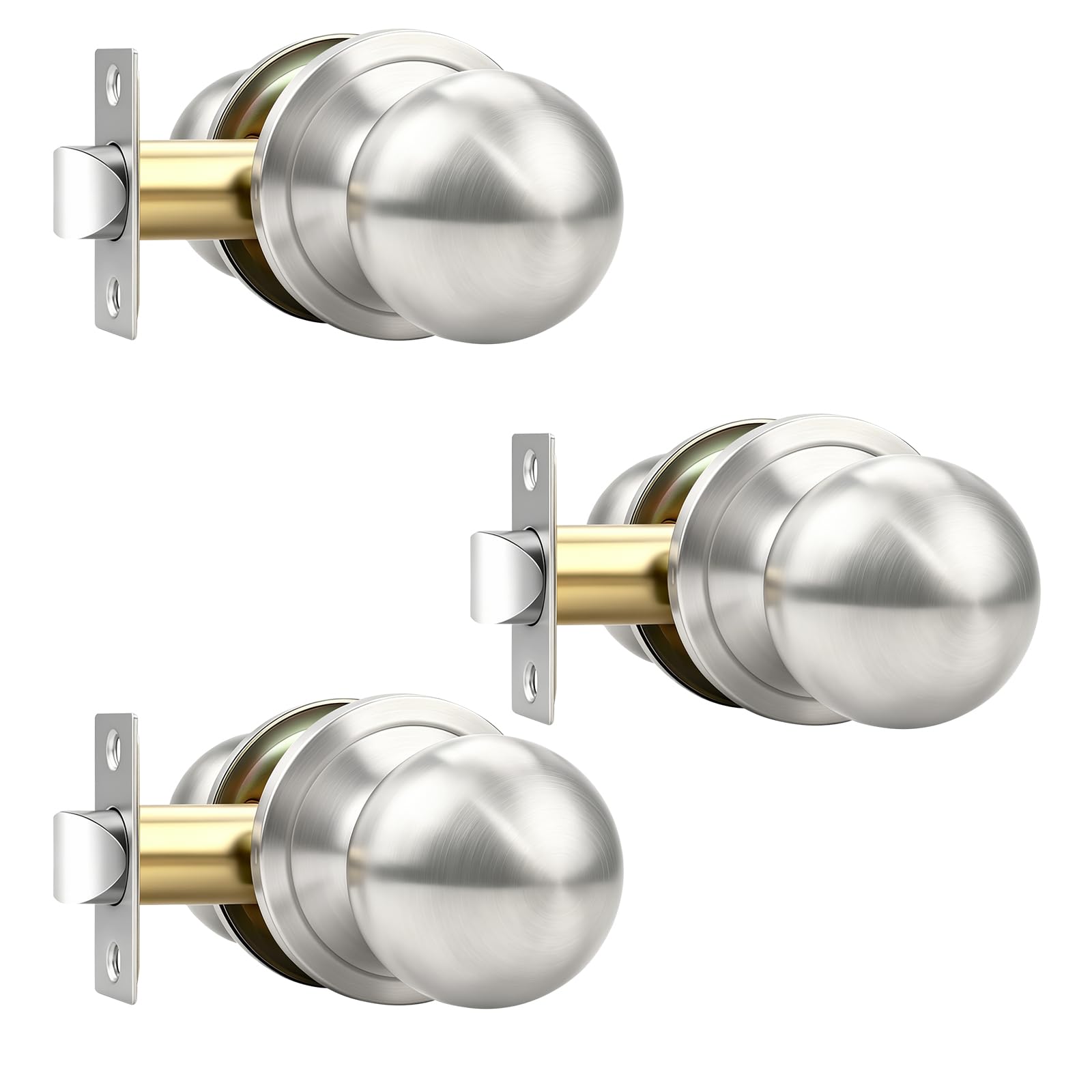 Matte Black Keyed Entry Door Knobs - 2 Pack -16