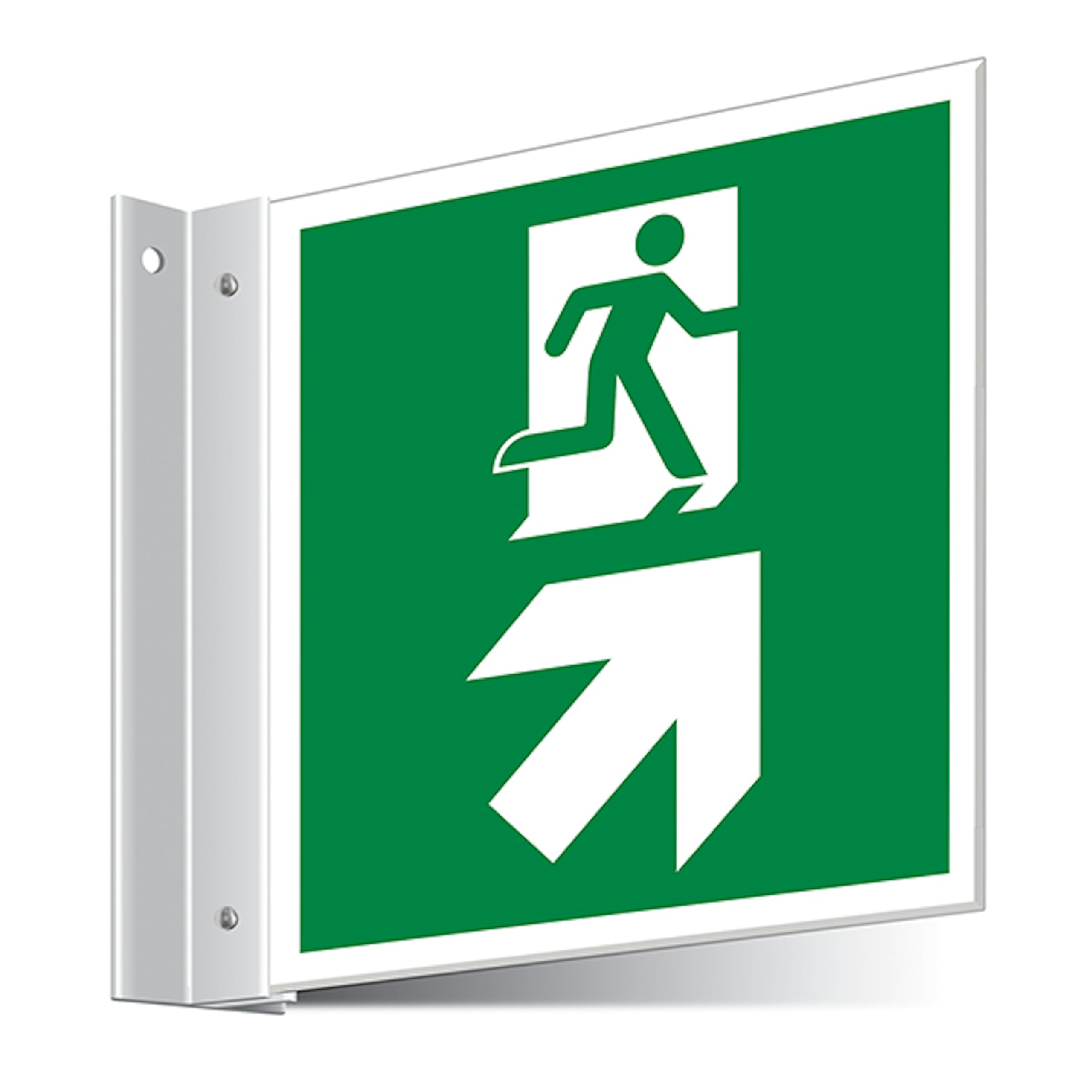 V Safety Fire Exit Up Right/Left Corridor Sign 150 x 150 mm - 3mm Indoor Palboard Safety Sign
