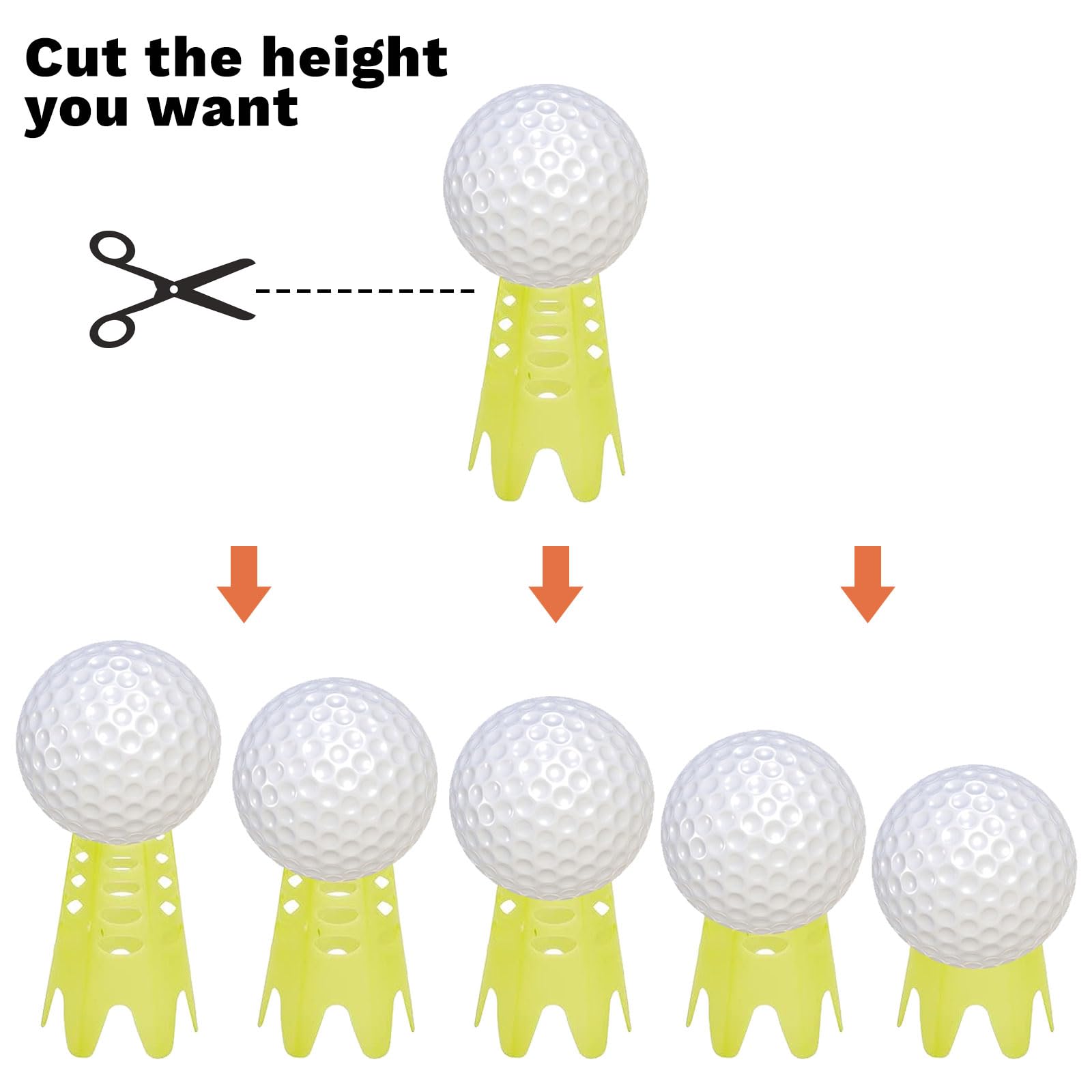 CHGCRAFT 17 Pz 4 Colori Golf Simulator Tees Plastica Golf Tee Golf Mat Tees Pratica Golf Tees Perfetto per Turf e Driving Range Indoor Claw Tees, Altezza 21mm-45mm