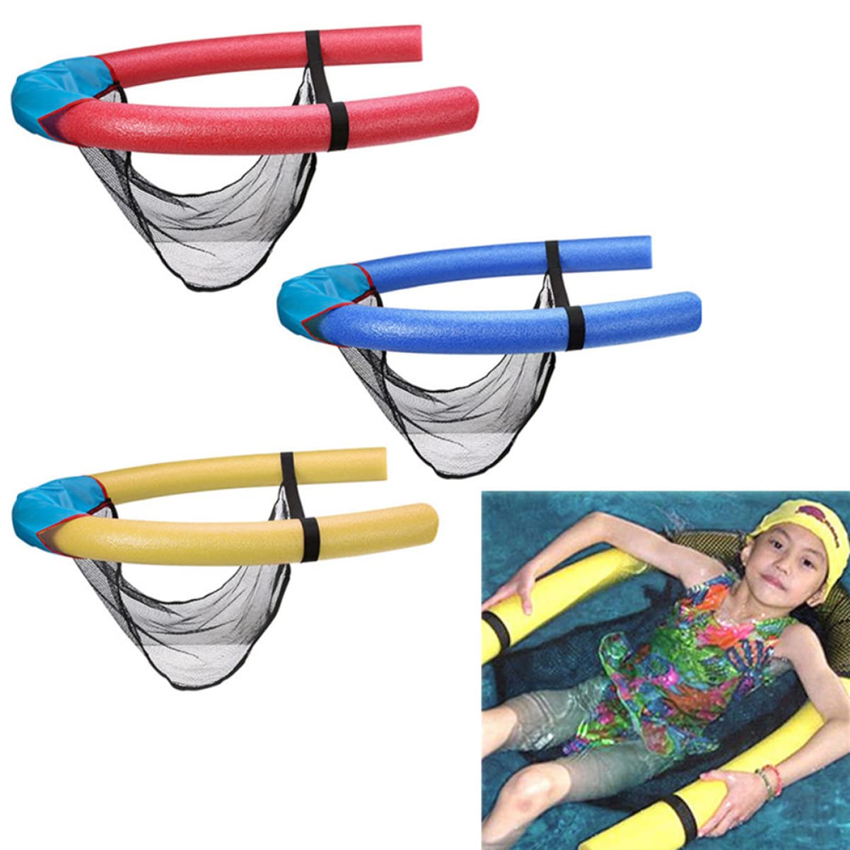 Abaodam Pool Floating Bed Chair Floating Noodle Seat Boys and Girls Pool Float Solid Rod Odorless Soft Relaxing