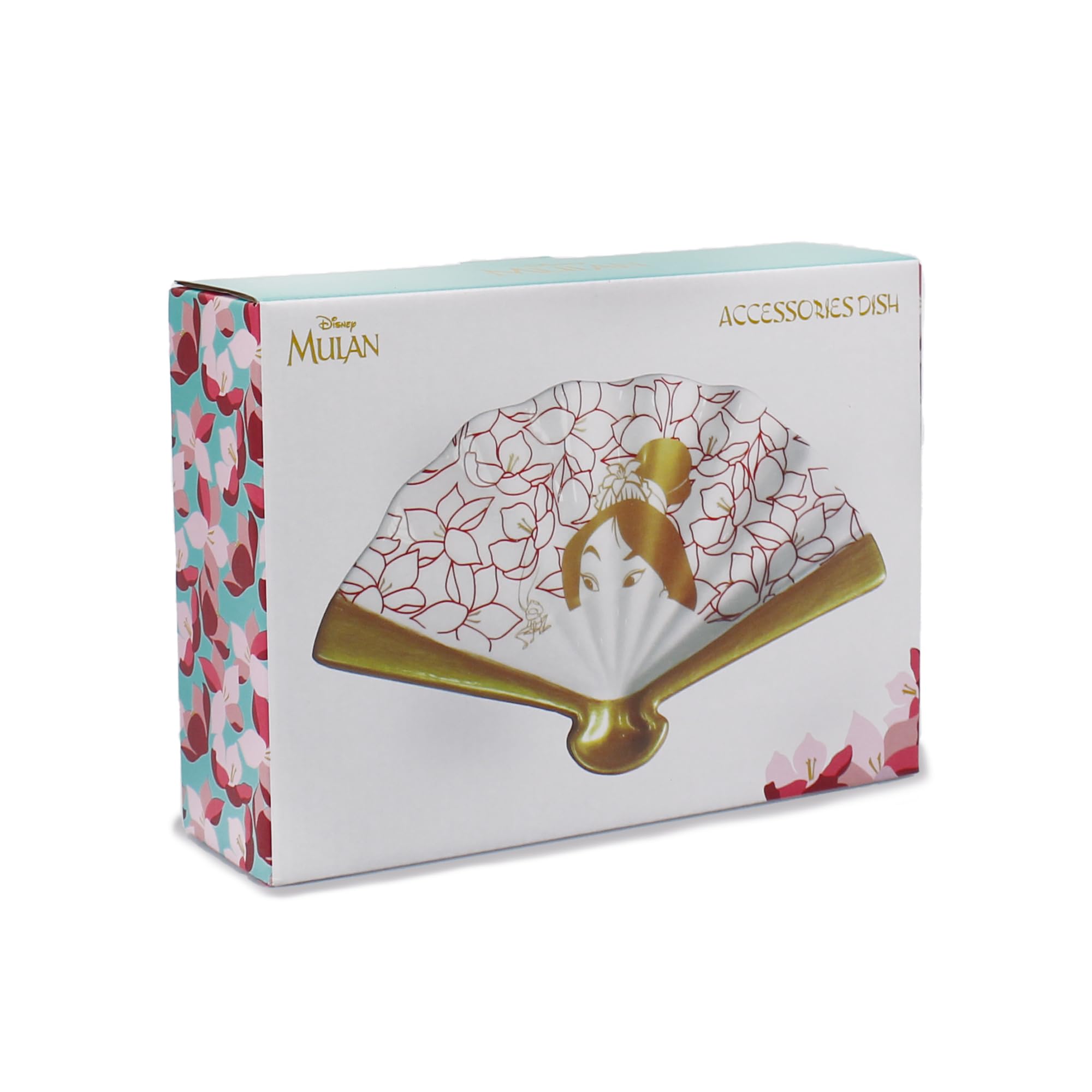Half Moon Bay White Disney Classic - Trinket Dishes - Mulan Accessory Dish, Gold,Red
