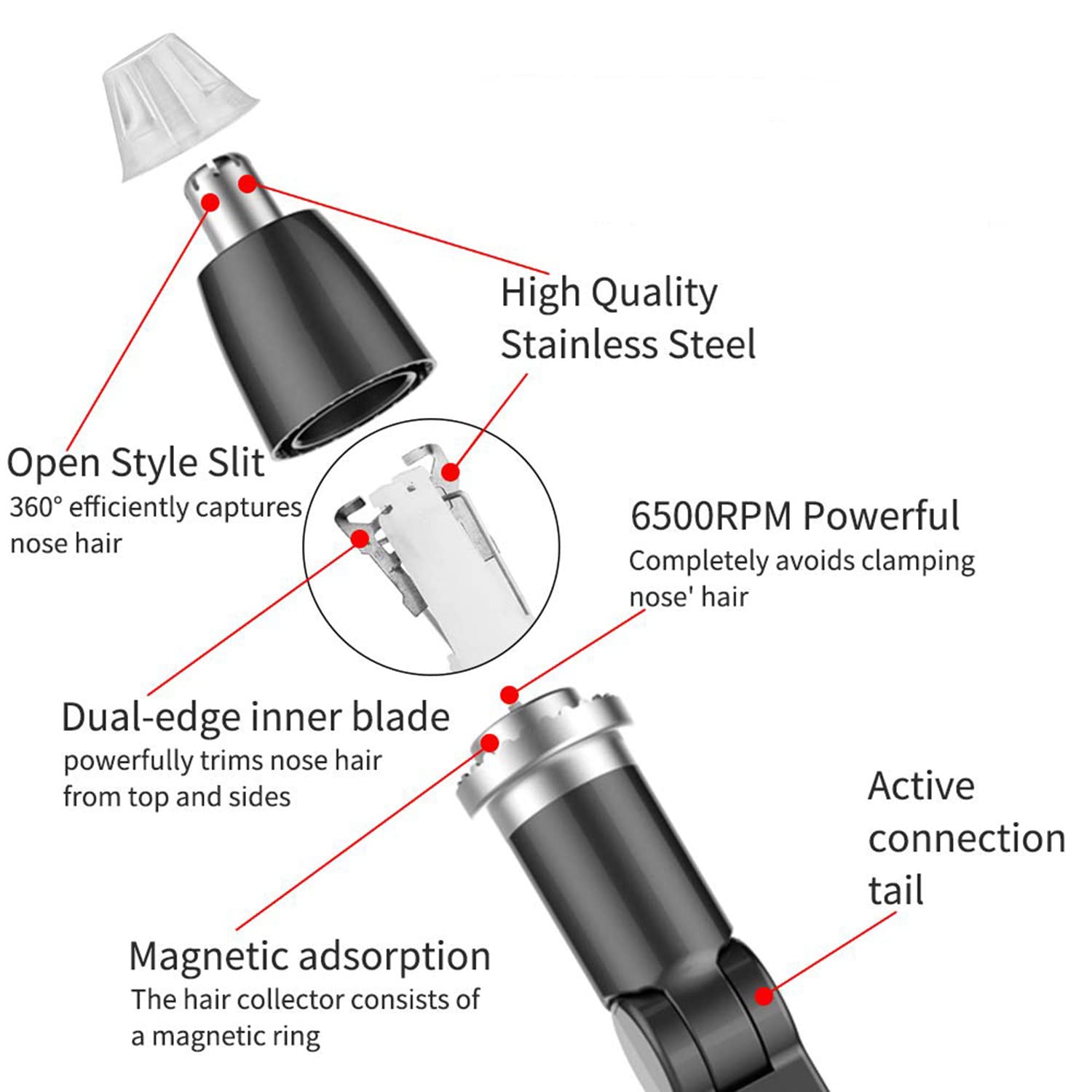 OOWOKS Mini Elektro Nasenhaarentferner Reise Nasenhaartrimmer Tragbare Android IOS Telefon Nasentrimmer und Powerbanks Miniatur Nasenhaarschneider Geschenk für Freund, Ehemann, Papa,Microusb