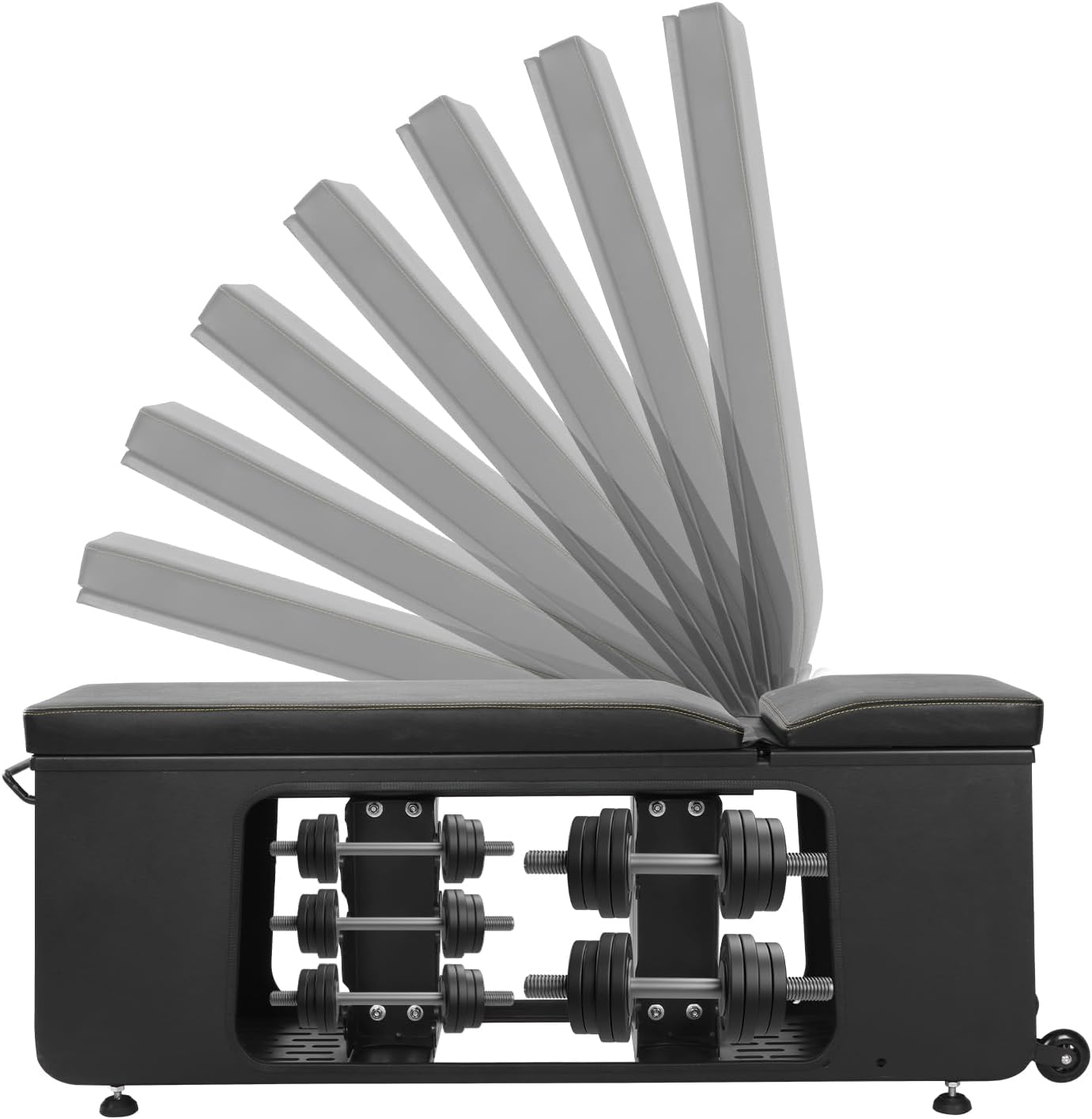 4-in-1 Adjustable Weight Bench for Home Gym, Foldable Workout Bench with 660LB Capacity & 8 Backrest Positions - Multi-Purpose Exercise Bench for Full Body Strength Training