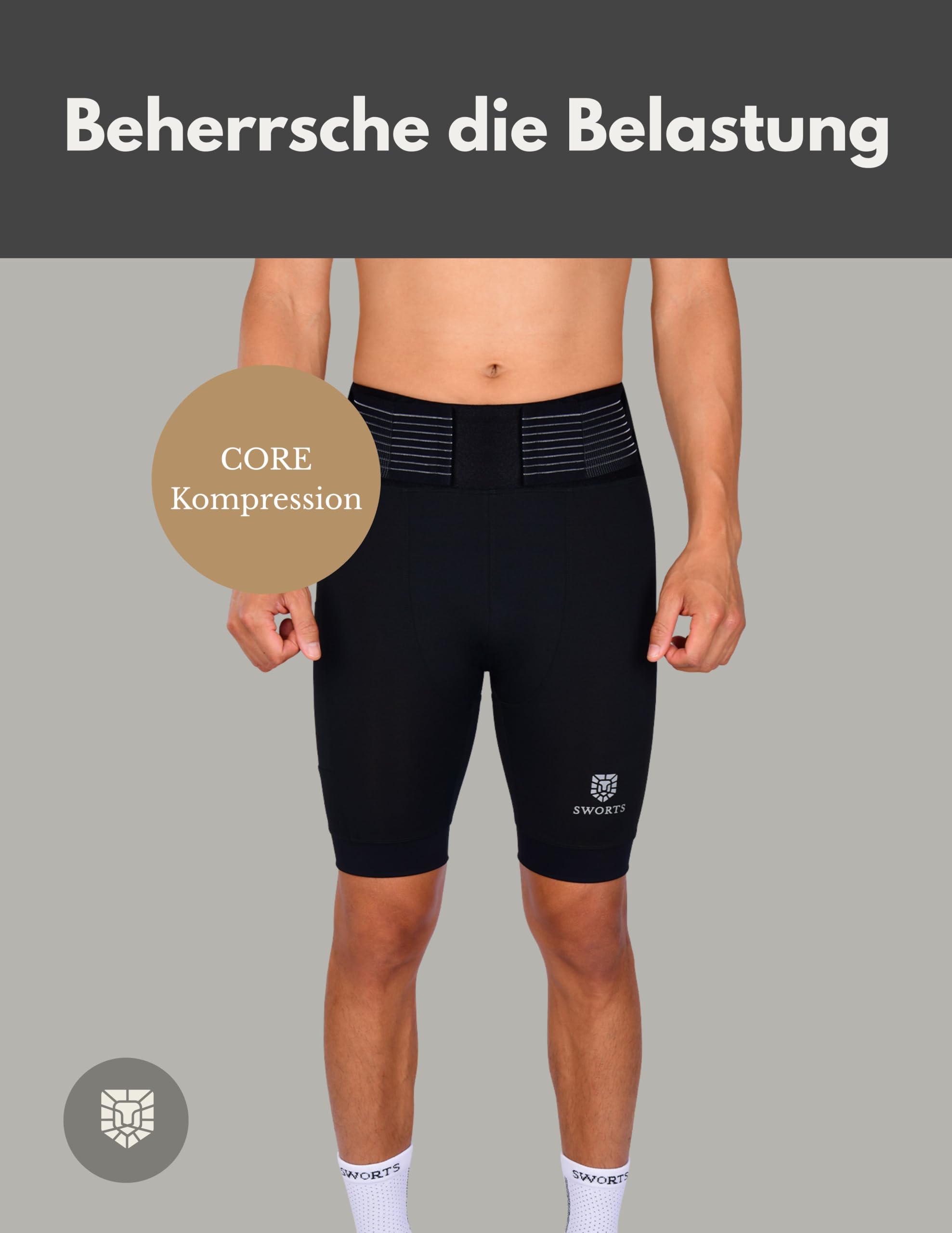 Herren CORE Running Kompressionsshorts I Premium Compression Shorts für Gesundes Laufen (Kurze Tights)
