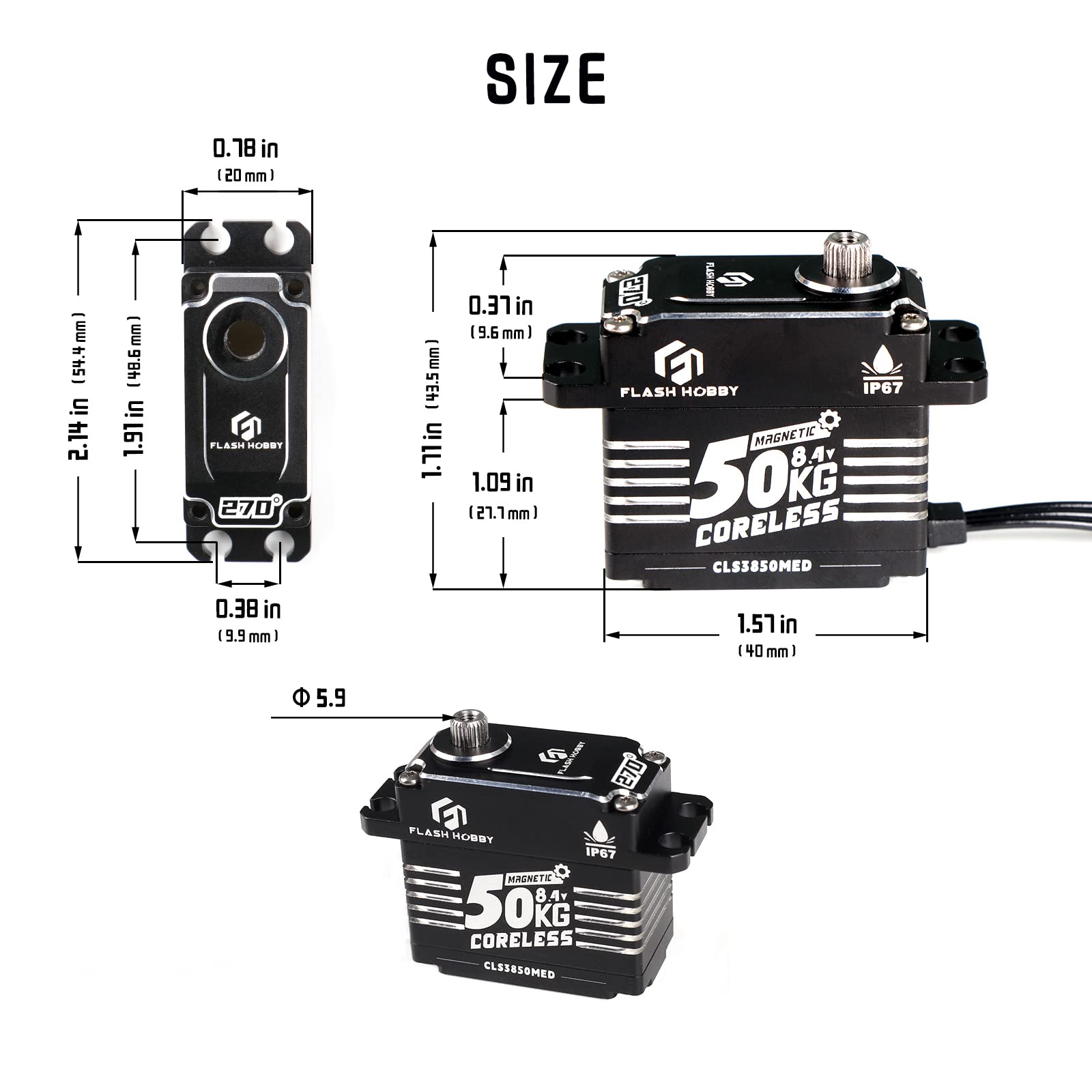 Amazon | 50KG コアレスサーボ 8.4V 高トルクサーボ フルメタル