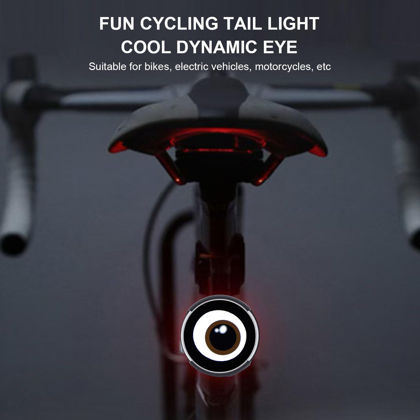 ASHATA Luz Trasera Inteligente para Bicicleta, Luces Traseras de Bicicleta con Sensor de Freno para Paseo Nocturno, Electrónica Divertida para Mochila, Lámpara de Flash para Disfraz