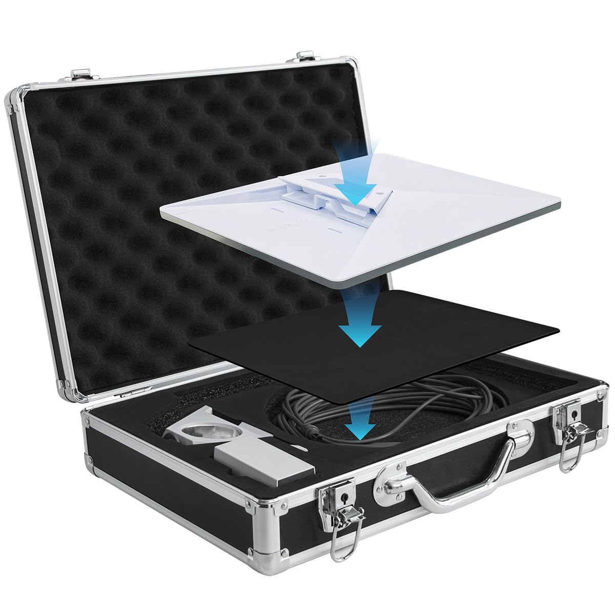 Starlink Mini Case - Waterproof Aluminum Hard Carrying Case with Lockable Design for Starlink Mini Antenna Kit, Durable and Portable