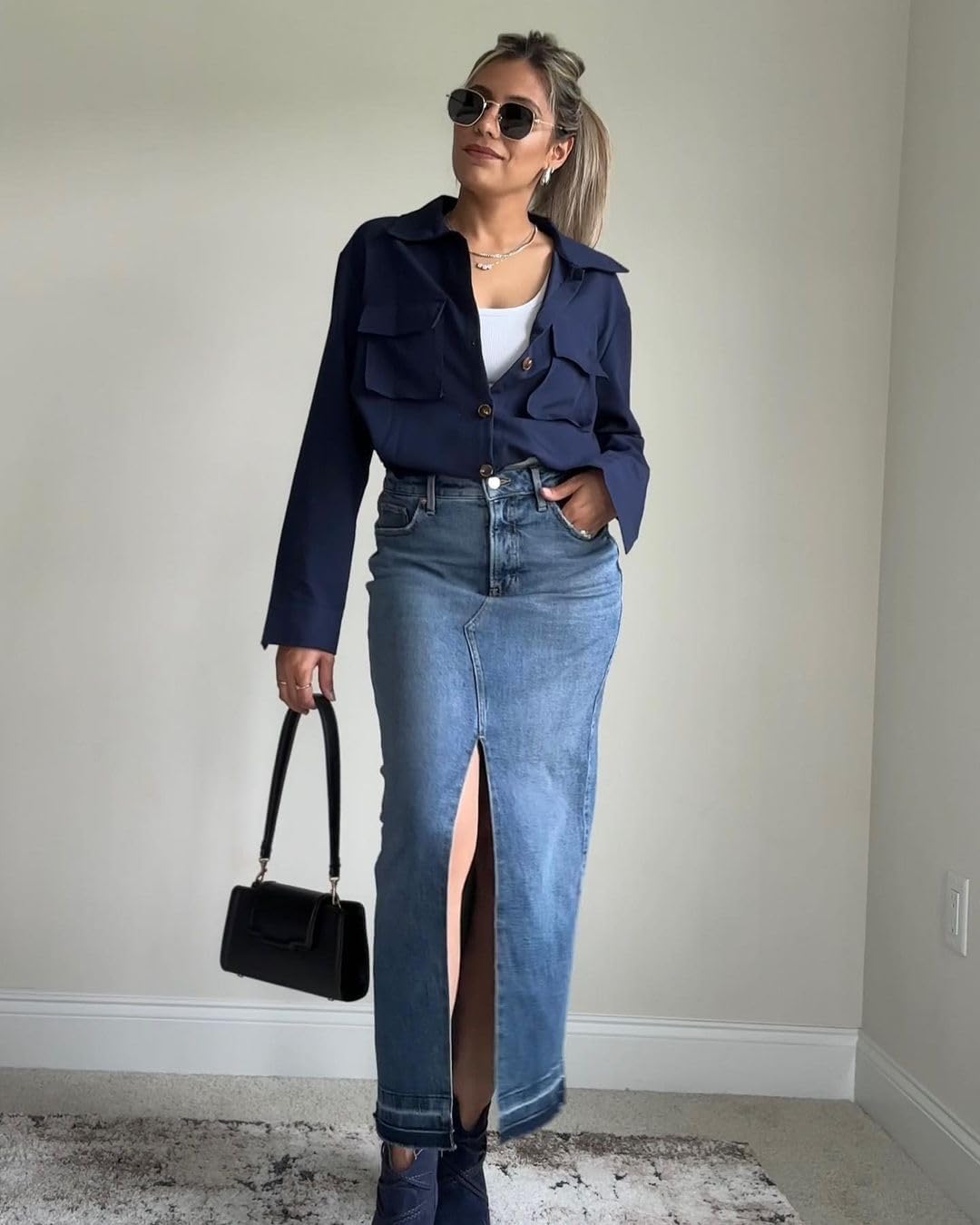 Onedreamer Women's Military Safari Cropped Jackets Button Down Lightweight Oversized Utility Anorak Coat with Pockets - Image 7