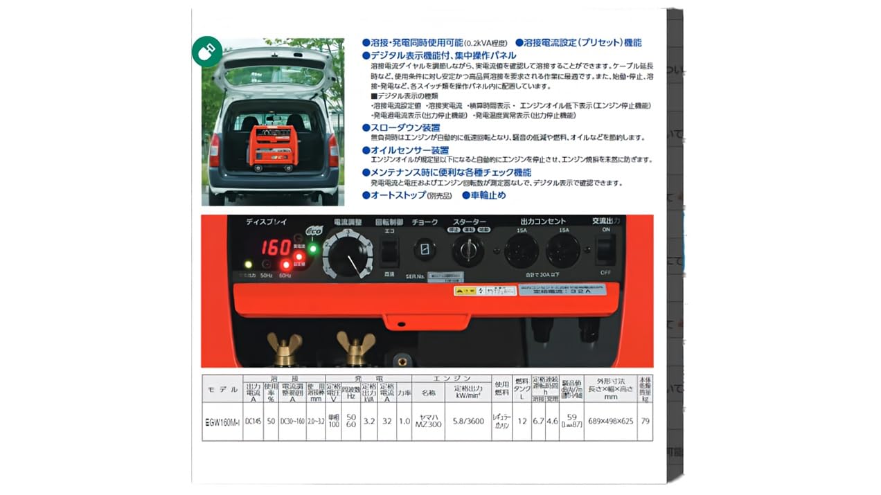 Amazon | shindaiwa 新ダイワEGW160M-I 小型軽量発電機 溶接機 | 発電機