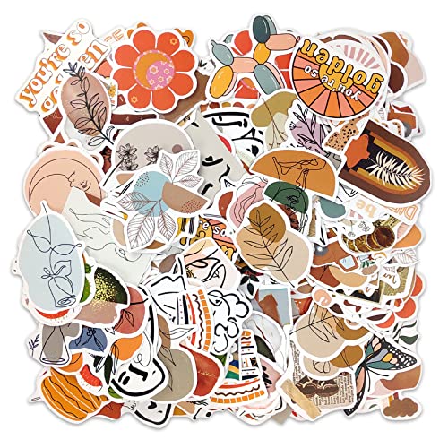 Boho Aesthetic Stickers, 300 Pcs PVC Minimalist Abstract Line Art Decor for Water Bottle, Phone, Laptop, Skateboard Stickers for Kids Girls Teens and Women