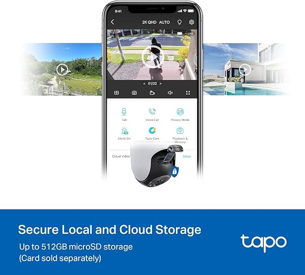 TP-Link Tapo 2K 4MP Pan/Tilt Outdoor Wired Security Wi-Fi Camera, 360° Visual Coverage, Starlight Full-Color Night Vision Up to 98ft, Person/Pet/Venicle Detection,Physical Privacy Mode(Tapo C520WS) - 5