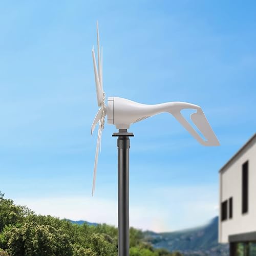 Miniatura 8 de Kit generador de turbina eólica de 600 W 12 V con controlador de carga, anemómetro, 8 cuchillas de fibra de nailon, control MPPT, adecuado para