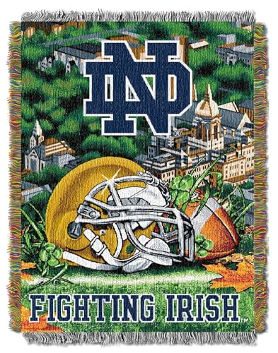 Northwest NCAA Notre Dame Fighting Irish Unisex-Adult Woven Tapestry Throw Blanket 48 x 60 Home Field Advantage