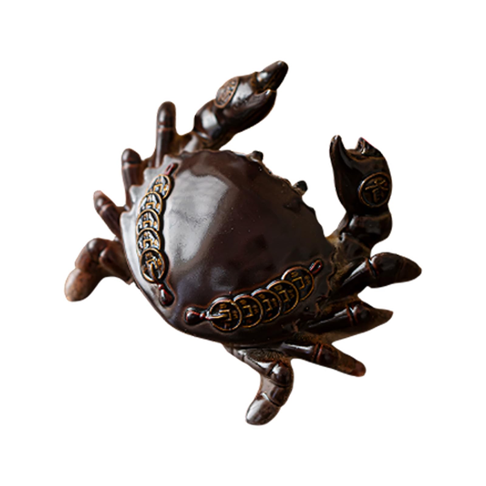 MALSSE Color Changing Lucky Crabs Sculpture Tea Pet Decoration Resin Collectible Ornament for Home Offices and Tea Table Gift Color Changing Crabs Figurine