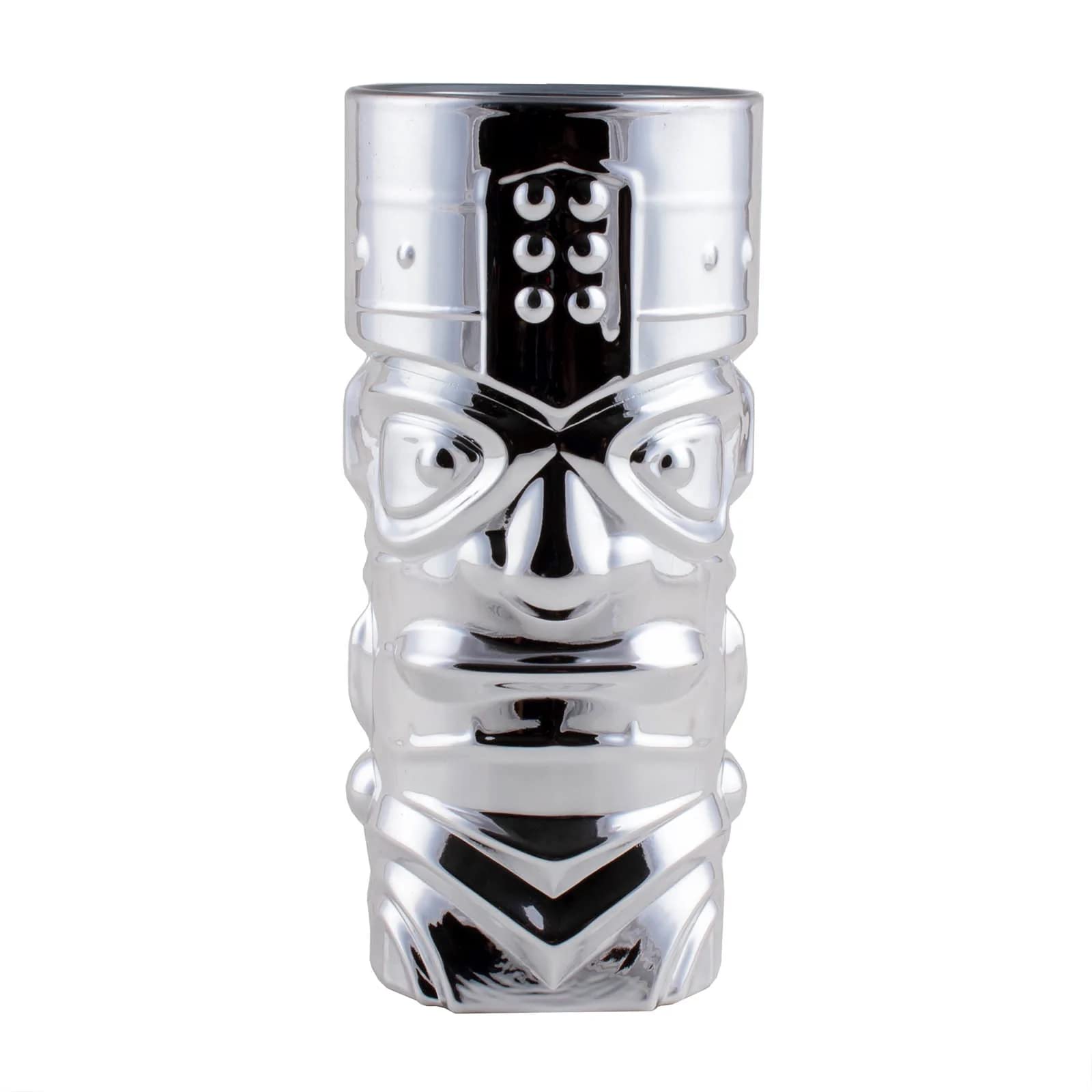 BARCONIC® METAL PLATED TIKI GLASS - 15 OUNCE - SILVER