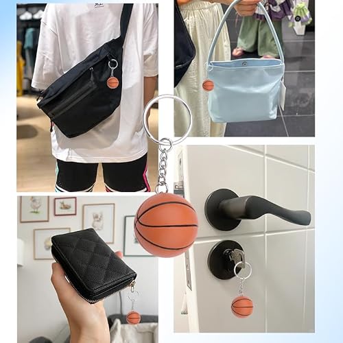 Basketball Keychain Gifts for Basketball Coach Basketball Lover Basketball Party Favors for Boys Girls Basketball Accessories for Men Women Birthday Gifts for Daughter Son - Thumbnail 5