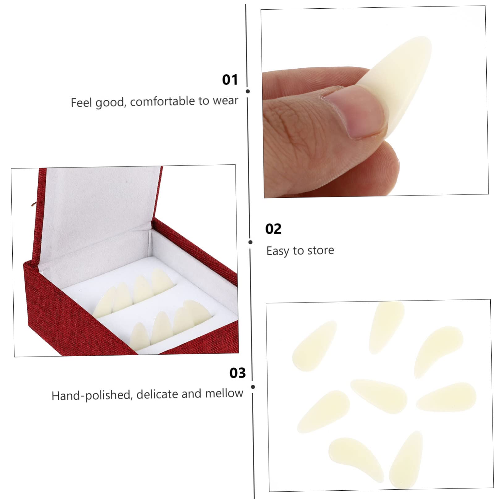 ifundom 3sätze Guzheng Nagel Für Erwachsene Professionelle Finger-picks Aus Strapazierfähigem Tragbar Für Guzheng-spieler Inkl Box Hervorragender Komfortable Handhabung