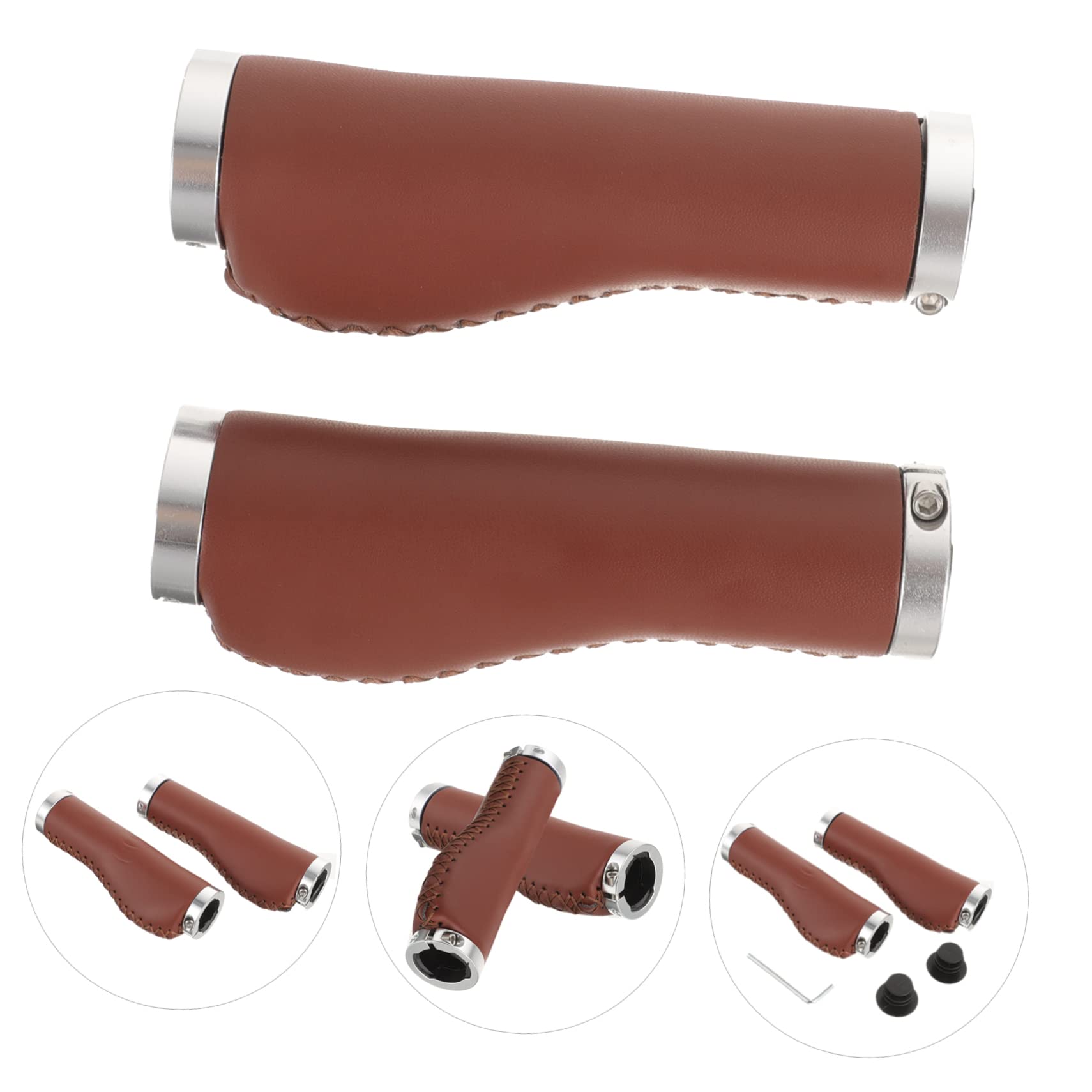 Toyvian Impugnature Manubrio Bici Antiscivolo in Pu per Mountain Bike Ergonomico Resistente Urti per Maggiore Comfort Guida