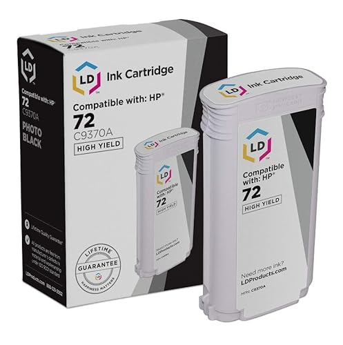 LD Products Compatible Replacements for HP Designjet 72#72 C9370A Photo Black Ink Cartridges High Yield for Use in T1100, T1120, T1200, T610, T620, T770, SD Pro MFP T1120ps Printers (Single-Pack)