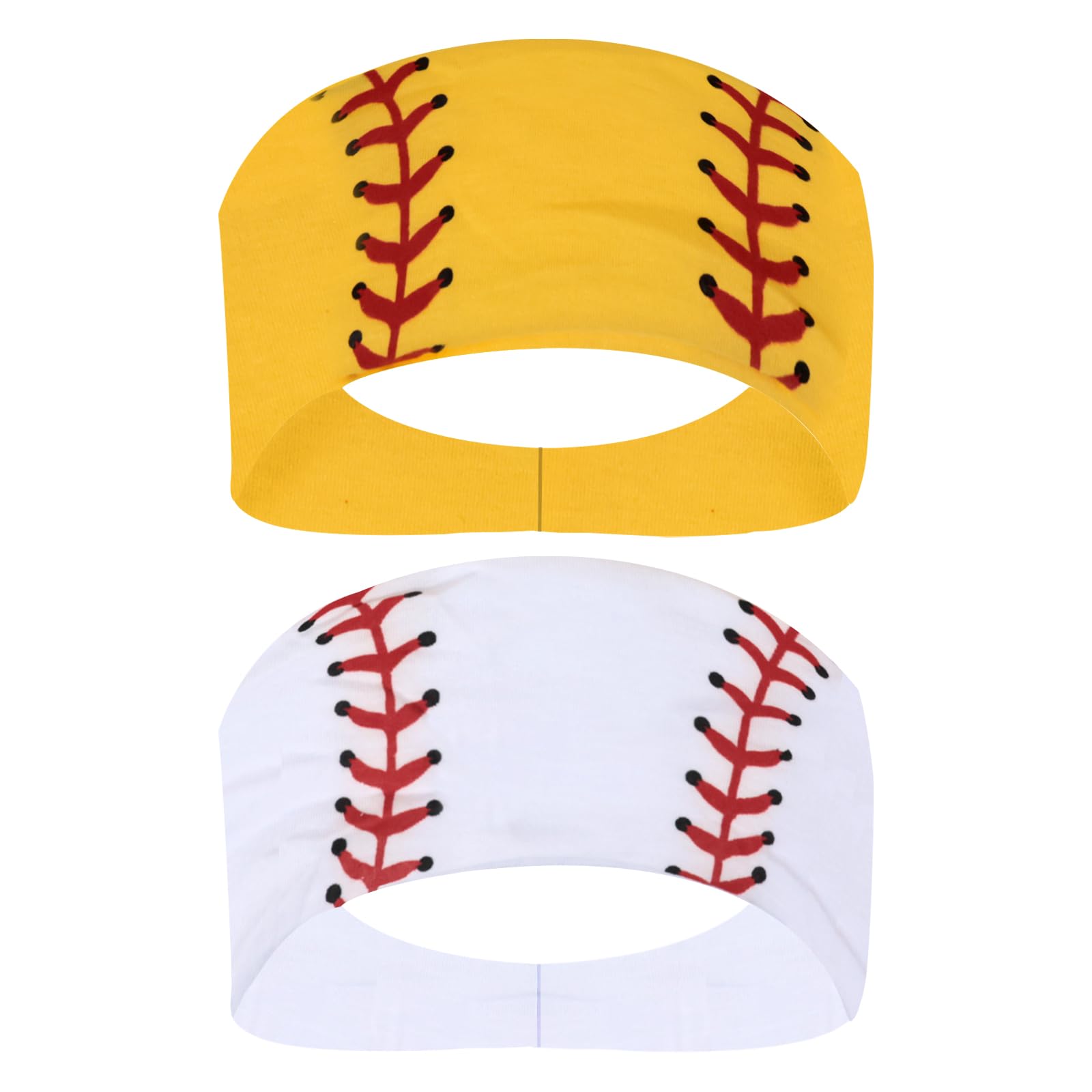 Honbay 2PCS Outdoor Sports Hairbands Hair Accessories Baseball Headband Softball Headband Non Slip Elastic Yoga Workout Headband Fashion Ball Print
