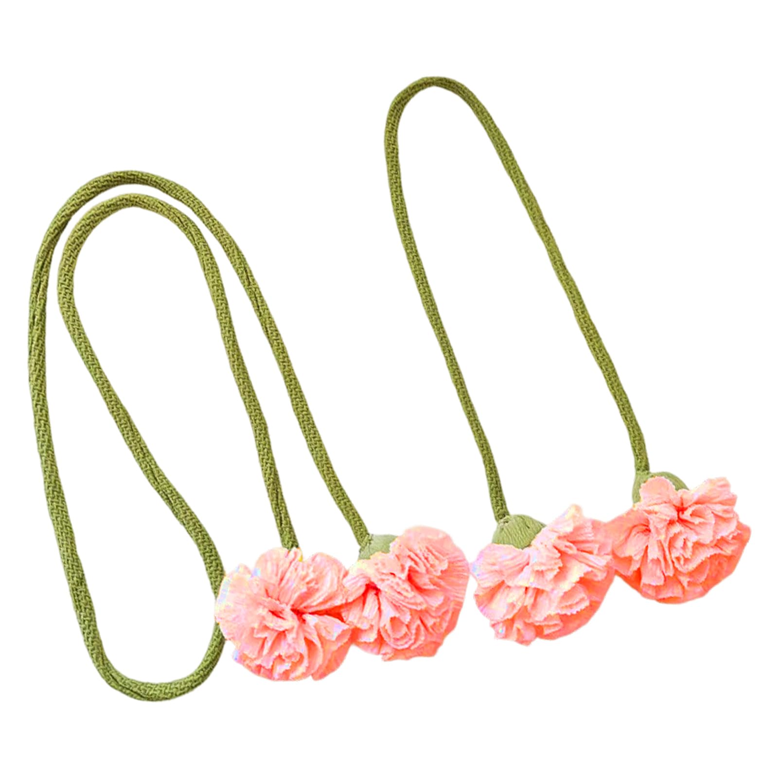 NVOQILIN 2Pcs Curtain Tieback Flower Window Bind Holdback Buckles Rope Drapery Holders Decorative Curtains Holdbacks Tiebacks