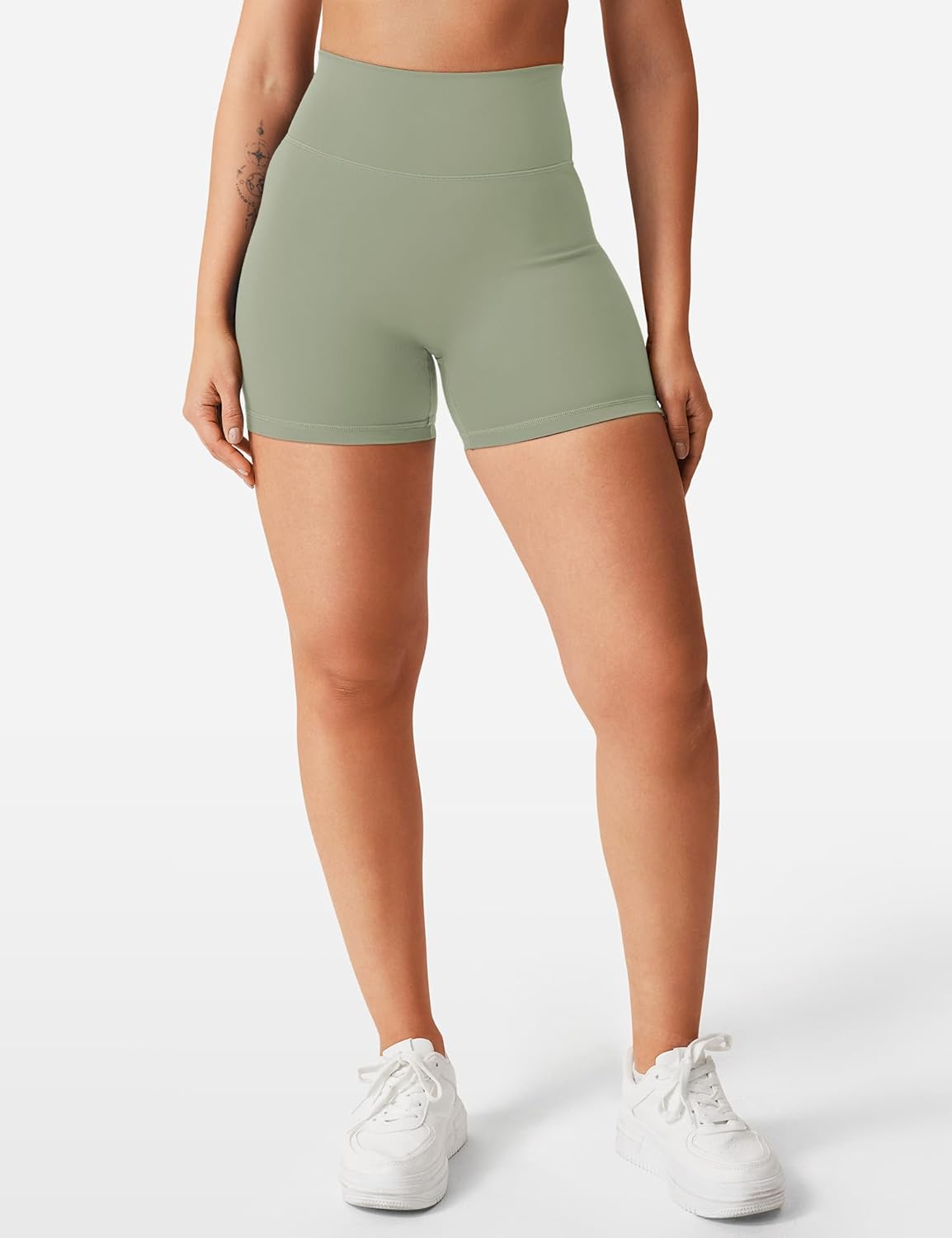 YEOREO Women's Biker Shorts 3.6" /4.5" / 6" Workout Gym Shorts Craze High Waist Tummy Control Hidden Scrunch Running Yoga - Image 4