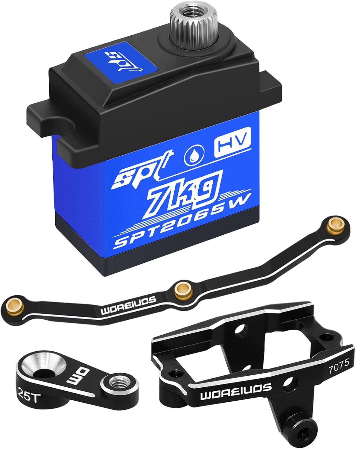 RC Digital Servo, High Torque Waterproof Metal Gear Servo with Servo Mount Bracket & Arm & Steering Link Combo for 1/18 TRX4M RC Crawler Car Upgrade Parts