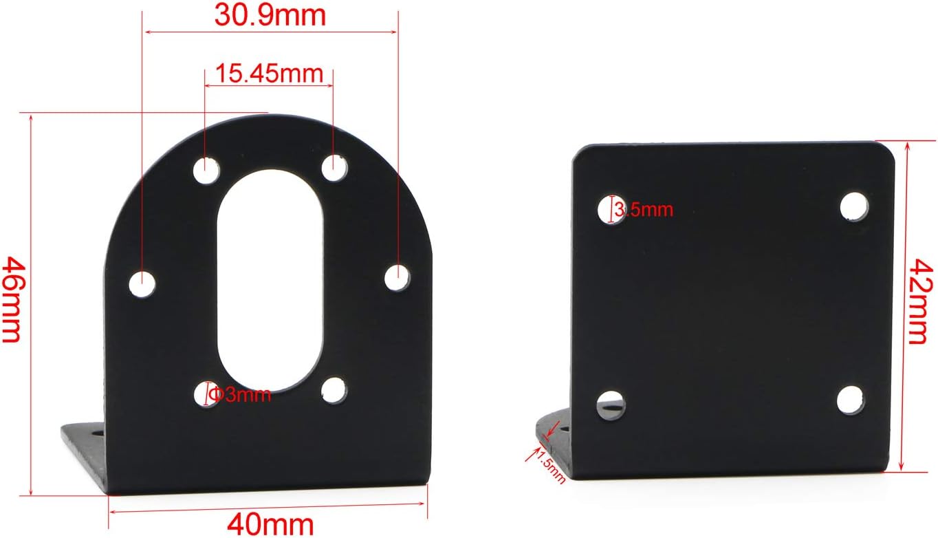 JIUWU 37mm DC Gear Motors Mounting Bracket, Gear Reduction Motor Holder, DC Geared Motor Mounting Bracket Holder, Motor Fixed Seat, Pack of 6 - - 