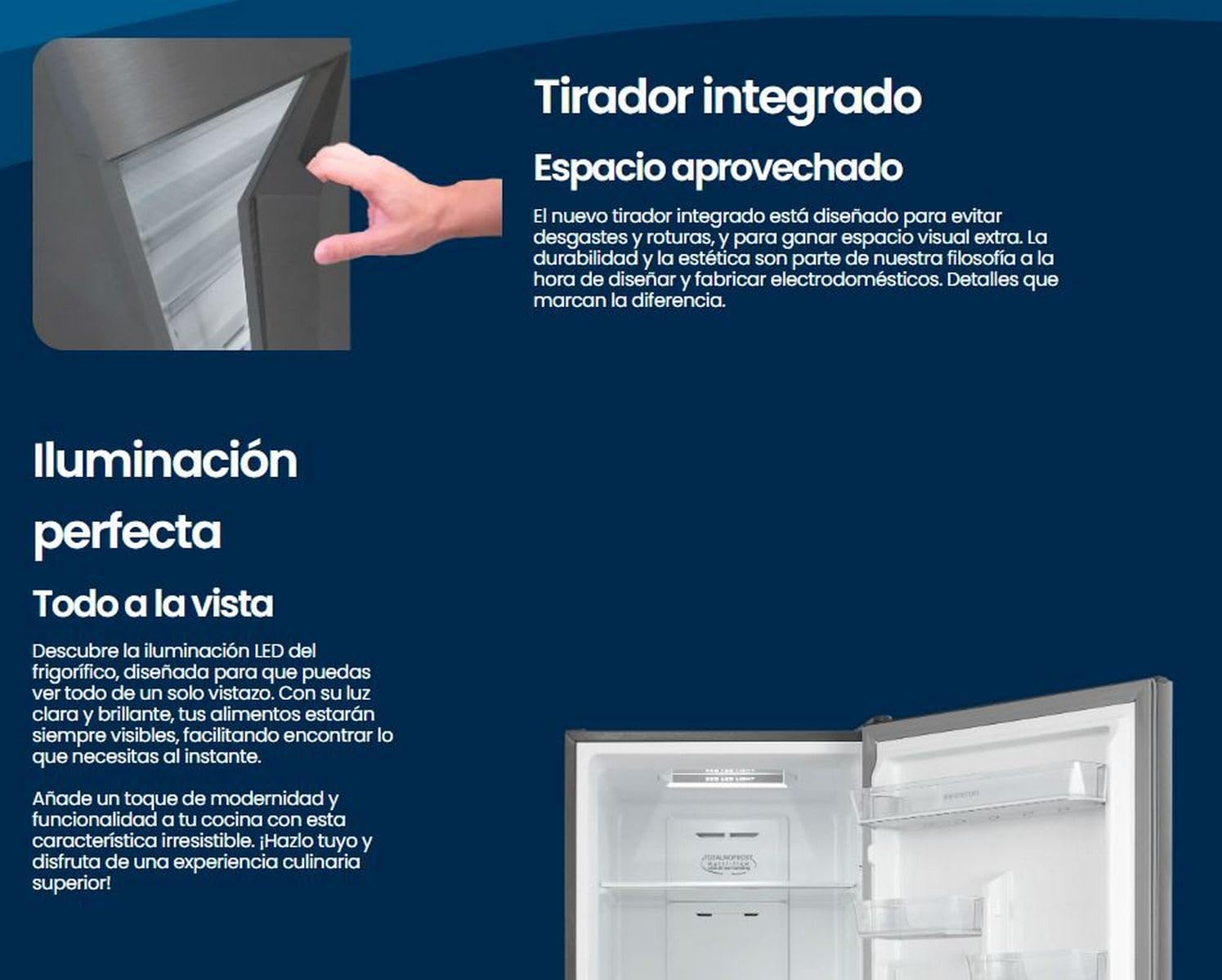 Infiniton Frigorifico CombiFGC-310C88XEE, 310 litri, altezza 188 cm, No Frost Total, Fast Cooling e Fast freezing, LED interno, E, Inox
