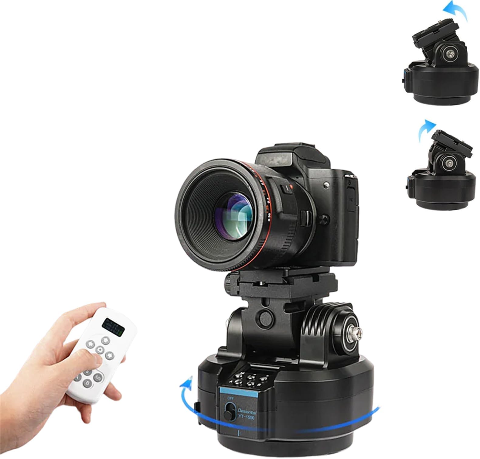 ZTIANFOTO YT-1500 Auto Motorized Rotating Panoramic Head with Remote Control Support 2kg（70.5 Ounce） Camera Phone Pan Tilt Video Tripod Head Stabilizer