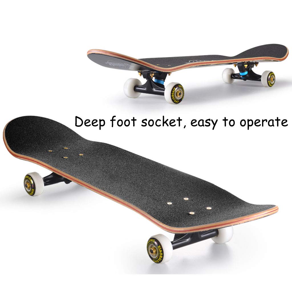 Skateboard Complet Planche à roulettes Planche à roulettes 9 couches Decks 31x8 pouces Pro Complete Skate Board Longboards en bois d'érable pour érable canadien Double Kick Concave Standard et Trick